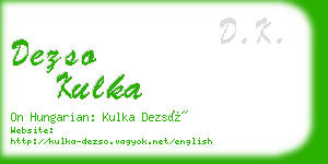 dezso kulka business card